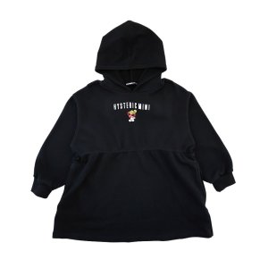 画像1: Hystericmini　ANGEL MINI 羽付き 裏毛ワンピース　　10:ブラック (1)