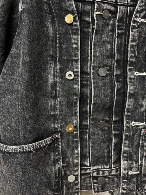 画像2: 2025秋冬　MARET(マレ)  ブラックデニムドッキング ジャケット　　2:黒 (2)