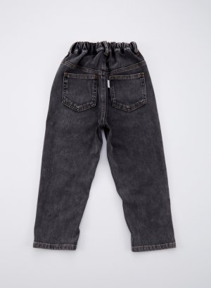 画像2: OCEAN&GROUND 　ユーズドウォッシュデニムニットパンツ　　カラー；ブラック　サイズ；90 (2)