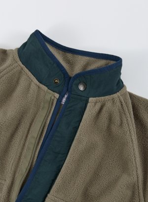 画像3: OCEAN&GROUND ミリタリーフリースワイドZIP　　カラー；オリーブ　サイズ；90 (3)