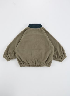 画像2: OCEAN&GROUND ミリタリーフリースワイドZIP　　カラー；オリーブ　サイズ；90 (2)