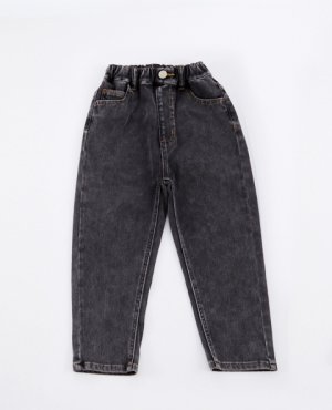 画像1: OCEAN&GROUND 　ユーズドウォッシュデニムニットパンツ　　カラー；ブラック　サイズ；90 (1)