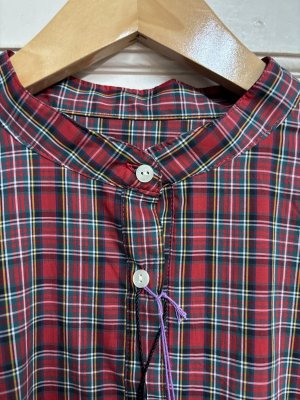 画像3: LILOU+LILY　　 liberty TANA LAWN Check OP Dress     RED    size:38  (3)