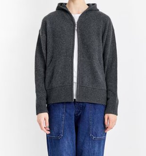 画像1: Veritecoeur     フーディージップニット　GRAY  サイズ；F (1)