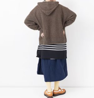 画像5: Veritecoeur     フーディージップニット　BROWN    サイズ；F (5)