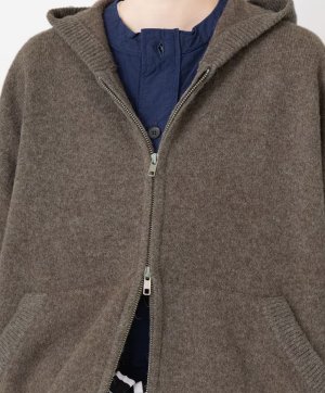 画像3: Veritecoeur     フーディージップニット　BROWN    サイズ；F (3)