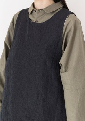画像4: Veritecoeur     ウールリネンリバーシブルベスト    GRAY    サイズ；F (4)