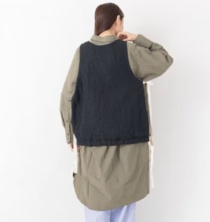 画像3: Veritecoeur     ウールリネンリバーシブルベスト    GRAY    サイズ；F (3)