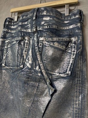 画像5: 2025秋冬　MARET(マレ)  セルビッチデニム箔プリントタイトスカート    3：グレー (5)