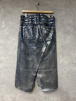 画像4: 2025秋冬　MARET(マレ)  セルビッチデニム箔プリントタイトスカート    3：グレー (4)