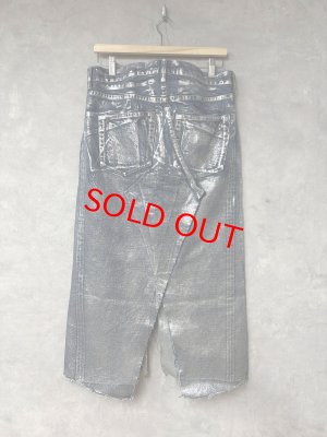 画像4: 2025秋冬　MARET(マレ)  セルビッチデニム箔プリントタイトスカート    3：グレー (4)