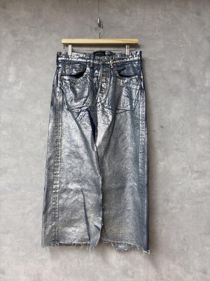 画像1: 2025秋冬　MARET(マレ)  セルビッチデニム箔プリントタイトスカート    3：グレー (1)