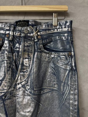 画像2: 2025秋冬　MARET(マレ)  セルビッチデニム箔プリントタイトスカート    3：グレー (2)