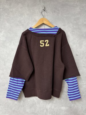 画像4: 2025秋冬　DENIMDUNGAREE　 ウラケ 52 レイヤード スウェット　　2:黒　　サイズ；02 (4)