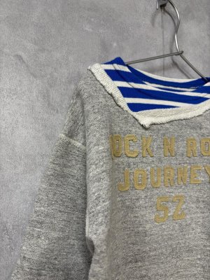 画像2: 2025秋冬　DENIMDUNGAREE　 ウラケ 52 レイヤード スウェット　　3；グレー　 (2)