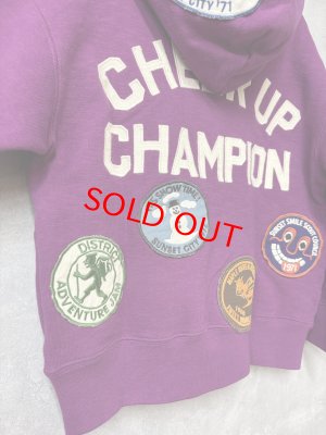 画像2: 2025秋冬　DENIMDUNGAREE　  ウラケ ワッペン フーディ JK　12；パープル (2)