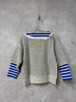 画像3: 2025秋冬　DENIMDUNGAREE　 ウラケ 52 レイヤード スウェット　　3；グレー　 (3)