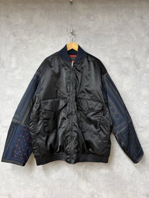 画像1: 2025秋冬　MARET(マレ)  ミリタリー刺繍袖ドッキングジャケット　　2；黒 (1)