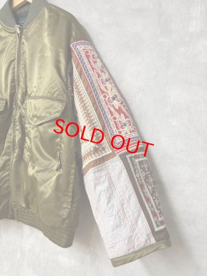画像3: 2025秋冬　MARET(マレ)  ミリタリー刺繍袖ドッキングジャケット　　9；カーキ (3)