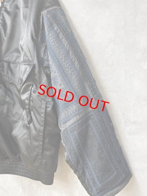 画像3: 2025秋冬　MARET(マレ)  ミリタリー刺繍袖ドッキングジャケット　　2；黒 (3)