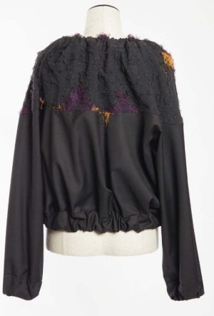 画像3: gomme　ダマスクラウンドブラウス　2；ブラック　サイズ；M (3)