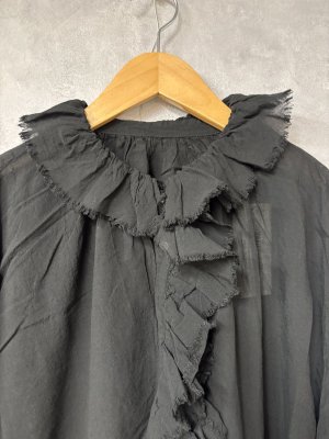 画像2: Veritecoeur     フリルブラウス　　aq black サイズ；F (2)