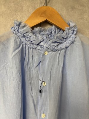 画像2: Veritecoeur     フリルノースリーブ　　blue　    サイズ；F (2)