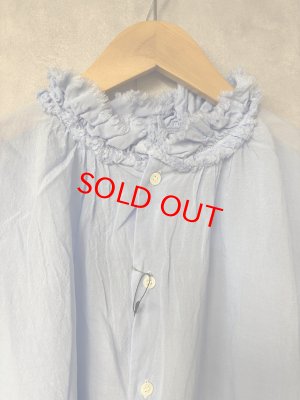 画像2: Veritecoeur     フリルノースリーブ　　blue　    サイズ；F (2)