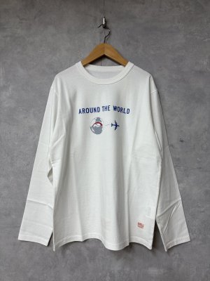 画像1: 2026   快晴堂　　Around the World長袖UNI-Tシャツ   1；ホワイト　 (1)