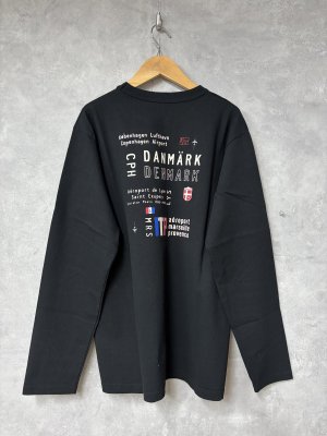 画像3: 2026   快晴堂　　長袖UNI-Tシャツ エアーポート3レター　　 5；ブラック　 (3)