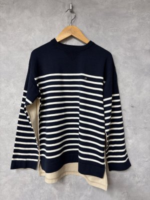 画像1: 2026春夏　FITH  　Striped Cotton Knit Docking Tee　　4；紺　　サイズ；155 (1)