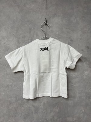 画像2: X-girl kids 　ミルズロゴ半袖Tシャツ　　01；白 (2)