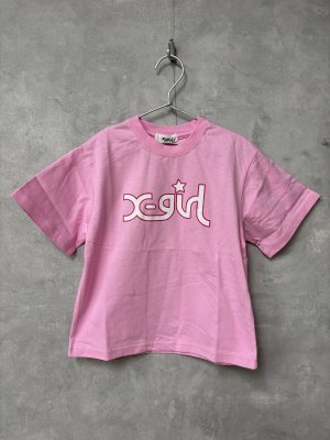 画像1: X-girl kids 　ミルズロゴ半袖Tシャツ　　11；ピンク (1)