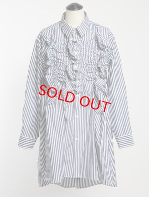 画像1: gomme 　シャーリングシャツ 　2;ネイビー　サイズ；M (1)