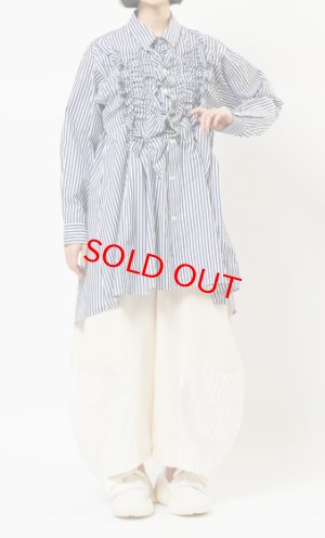 画像4: gomme 　シャーリングシャツ 　2;ネイビー　サイズ；M (4)