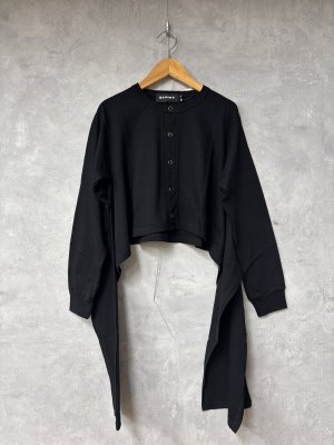 画像1: gomme 　サイドドレープカーディガン 　4；黒　サイズ；M (1)