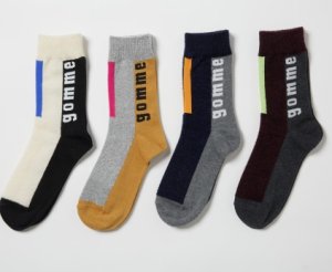 画像1: gomme 　gommeロゴソックス 　　サイズ；F (1)
