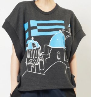 画像1: gomme 　テーマプリントＴ　1；トップグレー　　サイズ；M (1)