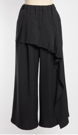 画像1: gomme 　フリルトロパンツ　　3；黒　サイズ；M (1)