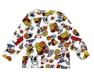 画像2:  HYSTERIC MINI HOOPS総柄 長袖Tシャツ　　04；ホワイト系　　 (2)