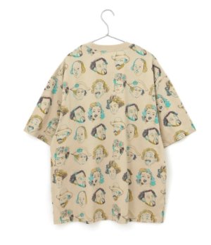 画像2: MakeYourDay　　カラフルえらい人総柄半袖Tシャツ(大人サイズ)　　ベージュ (2)