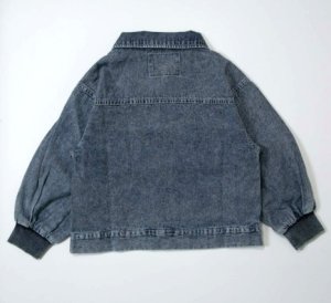 画像2: MakeYourDay　ジップアップデニムブルゾン(ジュニアサイズ)　　ネイビーブルー (2)