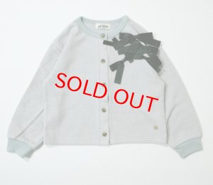 画像1: MakeYourDay　リボンいっぱいカーディガン(ジュニアサイズ)　　グレー (1)