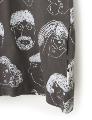 画像3: MakeYourDay　　いろんな顔総柄半袖Tシャツ(大人サイズ)　　ベージュ (3)