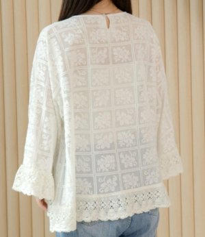 画像4: MakeYourDay　　ママとおそろいレースブラウス（大人サイズ）　　ブラック (4)