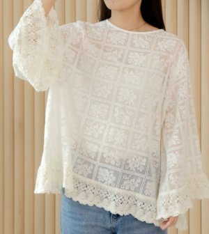 画像3: MakeYourDay　　ママとおそろいレースブラウス（大人サイズ）　　ブラック (3)