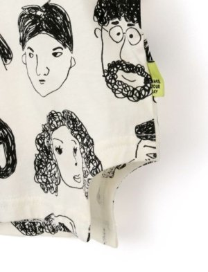 画像3: MakeYourDay　　いろんな顔総柄半袖Tシャツ(ジュニアサイズ)　　オフホワイト (3)