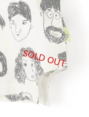 画像3: MakeYourDay　　いろんな顔総柄半袖Tシャツ(ジュニアサイズ)　　オフホワイト (3)
