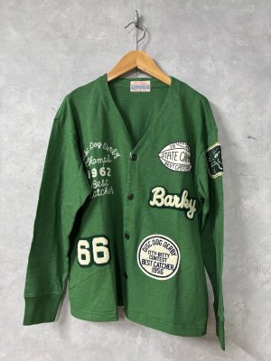 画像1: 2026春夏　DENIMDUNGAREE　天竺　ワッペン　カーディガン　　8；グリーン (1)
