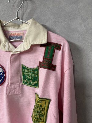 画像2: 2026春夏　DENIMDUNGAREE　天竺　ワッペン　ラガーシャツ　　26；ライトピンク (2)